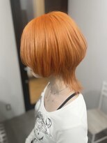 リグ 横浜(Lig.)&nbsp;コーラルオレンジブリーチダブルカラーマッシュウルフカット横浜