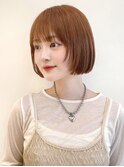 say.ボブミニボブくびれボブレイヤーボブコーラルオレンジ暖色
