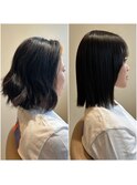 ネオメテオストレート×伸ばしかけボブ