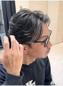 50代40代白髪ぼかしシルバーメッシュバレイヤージュ