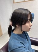 結んで可愛い韓国バング