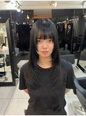 ☆透明感ブルーブラック結べるレイヤーカットハッシュカット