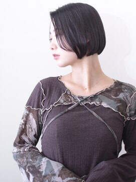 リメル 奥沢自由が丘店(Remel) ナチュラルボブ×大人ショートボブ×前髪なし 20代30代40代50代