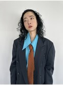 (Kiriyama)ハードパーマブルーロングスタイル
