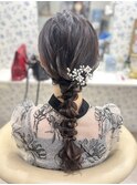 編みおろし/参列ヘア/お呼ばれヘア/結婚式/アップヘア