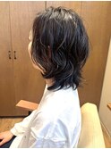 40代、脱力パーマでプチウルフ