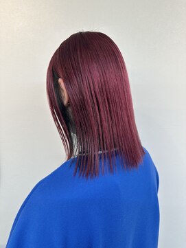 グリ(GURI) ☆ブリーチ必須☆逆インナーカラー☆チェリーレッド☆Wカラー