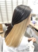 ハイトーンインナーカラーホワイトベージュアンブレラブリーチ