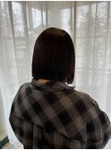 切りっぱなしボブ×縮毛矯正