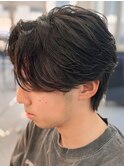 奈良men's長めフェザーショートフェザーパーマ