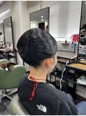 お祭り、着物に合わせた夜会巻！