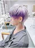ウルフショート/インナーカラーパープルデザインカラー