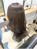 【Three/萩原/大分】グレージュ/透け感カラー/韓国風巻き/ロング