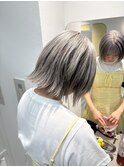 レイヤーボブ/シルバーカラー/髪質改善カラー