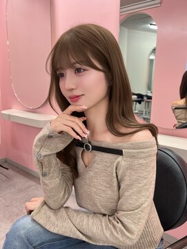 ボタン シブヤ(VOTAN SHIBUYA) 【MISAKI】オリーブベージュ/ブリーチなしカラー/レイヤーカット