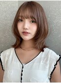 ミルクティーベージュ/レイヤーボブ/韓国巻き/顔周りカット/原宿
