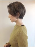 ミニショート_マニッシュショートネイビーカラーフレンチボブ