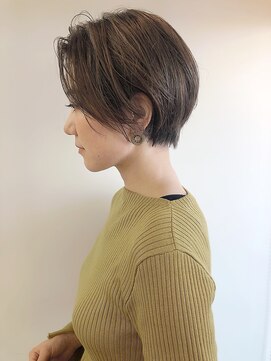 ヌイ 横浜(nui) ミニショート_マニッシュショートネイビーカラーフレンチボブ