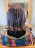 スモーキーラベンダーアッシュ×外ハネスタイル