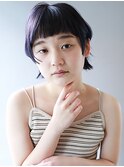 本八幡×パープル×ケアブリーチ×シンプルボブ