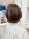 福山市美容室Caary人気 抜け感モカブラウン艶カラー