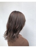 グレージュ_マロンベージュ Aラインボブ かきあげ