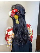 ハーフアップ 卒業式 袴ヘア