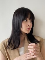 ブルーブラック　美髪　ナチュラルストレート　艶カラー