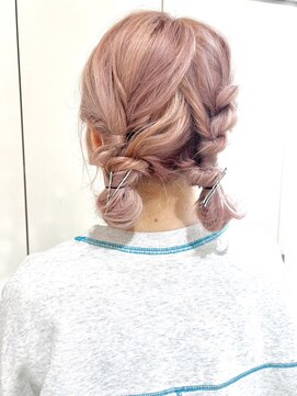 ケーツー あべのキューズモ－ル店(K-two) ペールピンクカラー*ヘアアレンジ*ヘアセット*ツインアレンジ