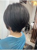 白髪ぼかし/イメチェンヘアスタイル/前髪カタログ/ショートボブ