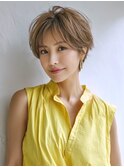 ☆ホワイトグレージュミニウルフデジタルパーマチェリーブラウン
