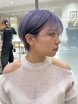 ピークアブー 銀座中央通り(PEEK-A-BOO) パープルヘアハイトーンカラーショートカット