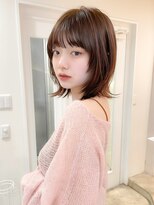 くびれヘアアプリコットオレンジ夏ヘアハイライトカラー