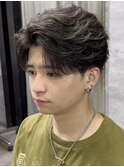 大分メンズ刈り上げツーブロックショートフェザーパーマ