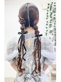 特殊編みツインテール【品川/ヘアセット/着付け】