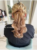 お呼ばれヘアセット/お出かけヘアセット/ポニーテール
