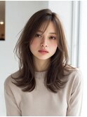 大人レイヤー/ショコラブラウン/ベージュ/ヘルシー/前髪あり