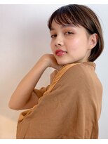 グッデイ ヘアー(GOOD DAY HAIR)&nbsp;ミニボブ 毛先パーマ　黒髪 シアーグレージュ　くすみベージュ