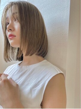 ロンド アンブル 四条烏丸(Lond ambre) 【Lond ambre】中川智帆  切りっぱなしボブ/シルキーベージュ