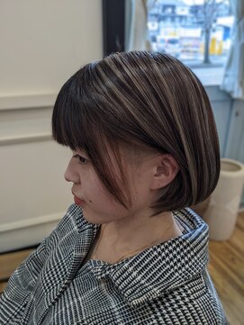 クラス(CLASS) 大人可愛いボブハイライト☆20、30、40代人気切りっぱなし透明感