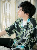mod's姪浜/ネイビーブラック束感ショートマッシュルームヘアxh