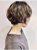 ショートボブ/ショートパーマ/ショートウェーブ/やわらかパーマ