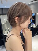 小顔に見えるショート/ボブルフ/黒髪/ネビーシュ/ワンレン