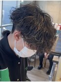 波巻きスパイラルパーマ波巻きパーマメンズマッシュウルフカット