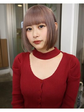 レコ(LECO) ピンクラベンダーグレージュハイトーンボブ