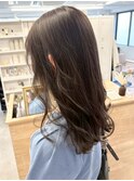 ブリーチなし透明感カラーアッシュ＊コテ巻き赤み消しカラー