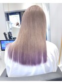 ハイトーンベージュ×エンドカラーパープル