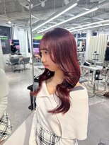 ユーフォリア 渋谷グランデ(Euphoria SHIBUYA GRANDE) ブリーチ無しダブルカラー ピンクカラー AKARI