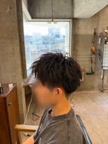 タメ(tame-)&nbsp;サーフカール/フェザーパーマ/ブルーブラック【都賀/メンズ】