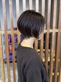 前下がりショートボブ×レッドブラウン　　五十嵐